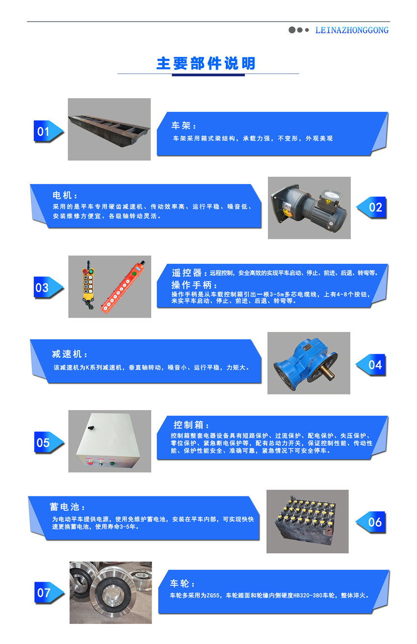 蓄電池電動(dòng)平車主要部件介紹說明